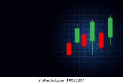 Forex stock and currency candlestick signal with color arrow bar graph. Business and investment indicator concept. Marketing and financial theme