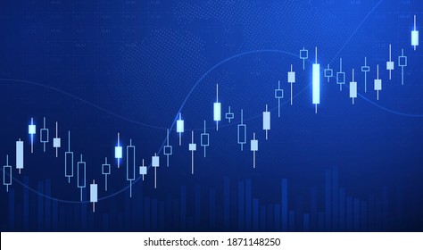 Ilustración vectorial del gráfico de divisas y bolsas de valores. Gráfico de velas japonesas en el mercado de valores. Antecedentes financieros y comerciales de divisas