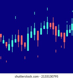 Forex Trade Signals Chart Concept Card Background Stock Market Investment Analysis. Vector illustration of Candlestick Chart