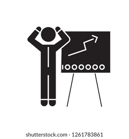 Forex trading black vector concept icon. Forex trading flat illustration, sign