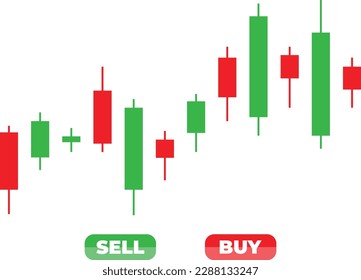 Forex Trading Chart. Forex Market Candle Stick Sell and Buy Chart