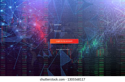 Forex trading , financial stock market graph on technology abstract background  