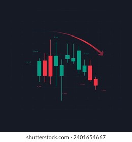 Un gráfico de operaciones de divisas en el concepto de tendencia ascendente para la inversión financiera o la idea de negocio de tendencias económicas, Para la lucha contra la tendencia descendente del vector. ilustración