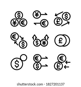 icono de comercio de forex o logotipo símbolo de señas aislado ilustración vectorial - Colección de iconos vectores de estilo negro de alta calidad
