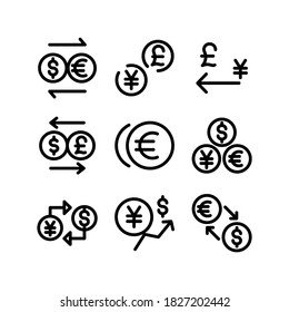 icono de comercio de forex o logotipo símbolo de señas aislado ilustración vectorial - Colección de iconos vectores de estilo negro de alta calidad
