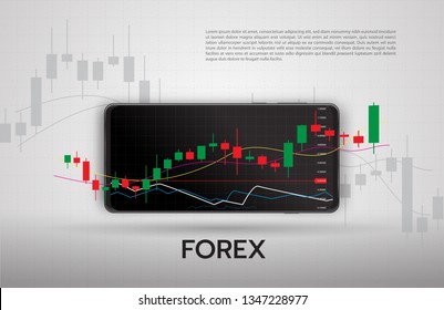 Forex Trading Signals vector illustration. Investment strategies and online trading signals on smart phone concept.