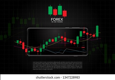 Forex Trading Signals vector illustration. Investment strategies and online trading signals on smart phone concept.