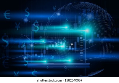 Forex Trading Signals vector illustration. Investment strategies and online trading signals on laptop computer concept.
