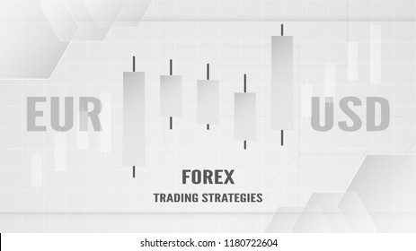 Forex trading strategy concept in paper cut and craft for business, trader, Investment, marketing. Vector illustration on abstract technology bacgkround in white and grey. 