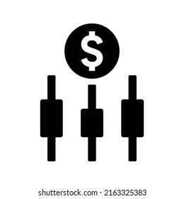 Forex, trading, trade, stock market icon. Black vector graphics.
