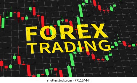 Forex Trading vector illustration on black background. Forex trading on the candlestick chart graphic design.