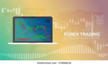 Vector Illustration Laptop Exchange Chart Sales Stock Vector (Royalty ...