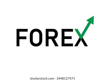 palabra de divisas con gráfico de flecha que sube el mercado de progreso de beneficios crecer