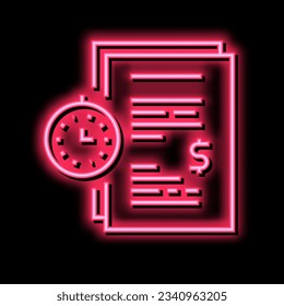 forfeit for time late agreement neon light sign vector. forfeit for time late agreement illustration