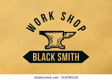 Forge, blacksmith logo or label.