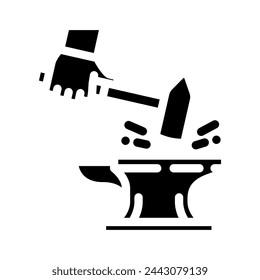 forja herrero metal glifo icono vector. forja herrero metal signo. símbolo aislado ilustración
