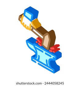 forge blacksmith metal isometric icon vector. forge blacksmith metal sign. isolated symbol illustration