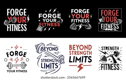 "Forge Your Fitness: Bold and Empowering Minimalist Gym T-Shirt Design"