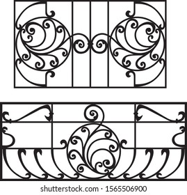 forged elements, consoles, metal decorative
elements, fence, fencing. Set, set of items