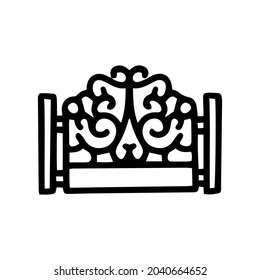 forged fence black line vector doodle simple icon