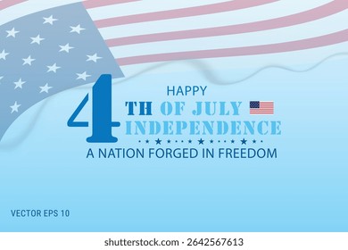 Forged in Freedom 4th of July Independence Day Design with Flag and Stars