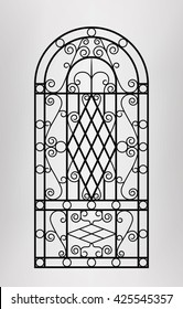 Forged gate door icon. Vector EPS10.