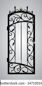 Forged gate door. Vector EPS10.