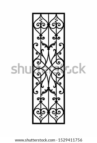 Forged lattice vector illustration. Iron work. Artistic forging product.