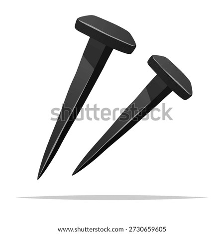 Forged nail vector isolated illustration