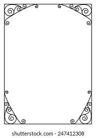 forged openwork metal abstract black frame