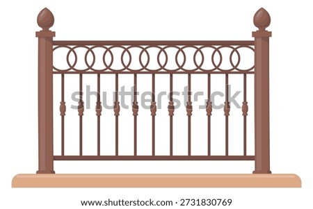 Forged railing. Vintage style border for balcony and terrace