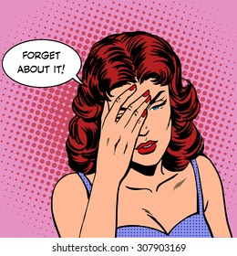 forget about this woman emotions memory. Retro style pop art