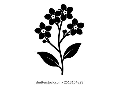 Olvídese de la silueta de la flor en la Ilustración vectorial con el fondo blanco.