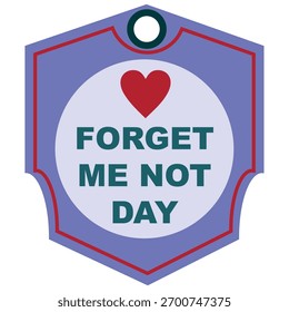 Forget Me Not Day label, vector illustration