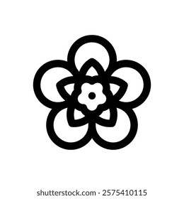 Forget me not. Editable stroke vector icon.