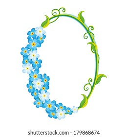 forget me not floral frame