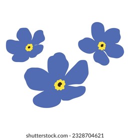 forget me not flower isolated on white background. Vector illustration.