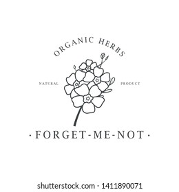 Forget Me Not Flower Logo Spa Stock Vector (Royalty Free) 1411890071