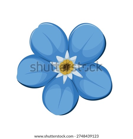 Forget me not flower on a white background. Vector.
