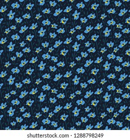 Forget Me Not Flower Pattern. Endless Background. Seamless