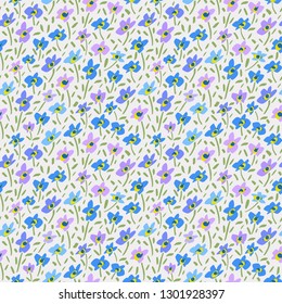 Forget Me Not Flower Pattern. Endless Background. Seamless