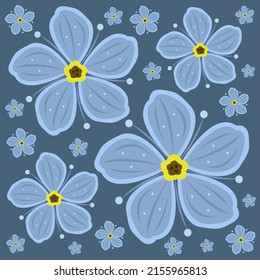 Olvídame no flores de fondo vectorial plano. Olvídate de que no el fondo vectorial de dibujos animados para el diseño gráfico, la ilustración y el elemento decorativo