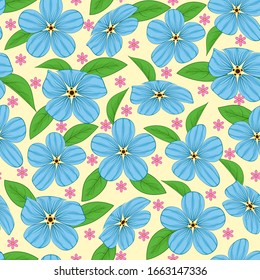 Forget Me Not Flowers Seamless Pattern 