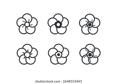 Esqueça-me, não ilustração. Símbolo de botão inferior. Conjunto de 6 formas geométricas.
