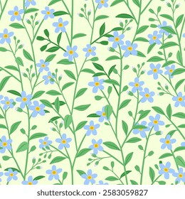 forget me not seamless pattern