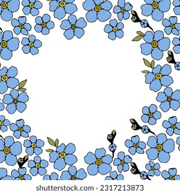 Forget me not spring little blue flower for invitation