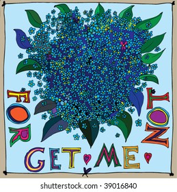 forget me not with text