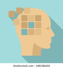 Forget memory alzheimer icon. Flat illustration of forget memory alzheimer vector icon for web design