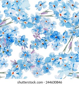 forget-me, watercolor, pattern