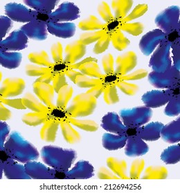 Forget-me-not and cinquefoil floral pattern. Useful as background